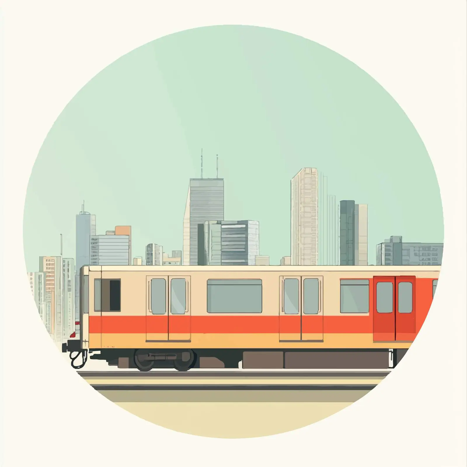 Flat Vector Illustration of Urban Train Scene — free download from Dotvec