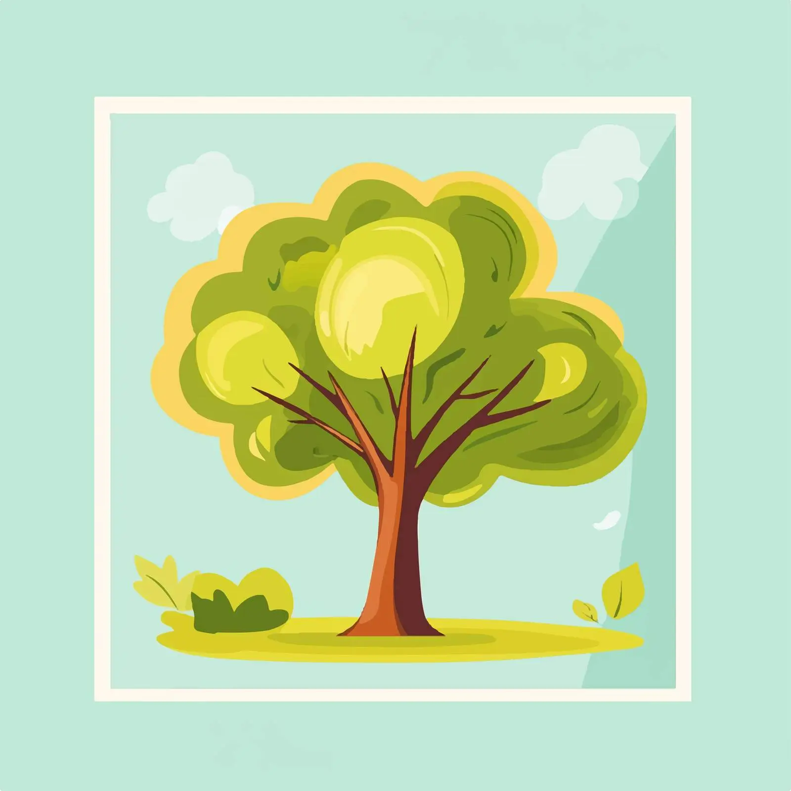 Cartoon Flat Vector Graphic of Tree — free download from Dotvec
