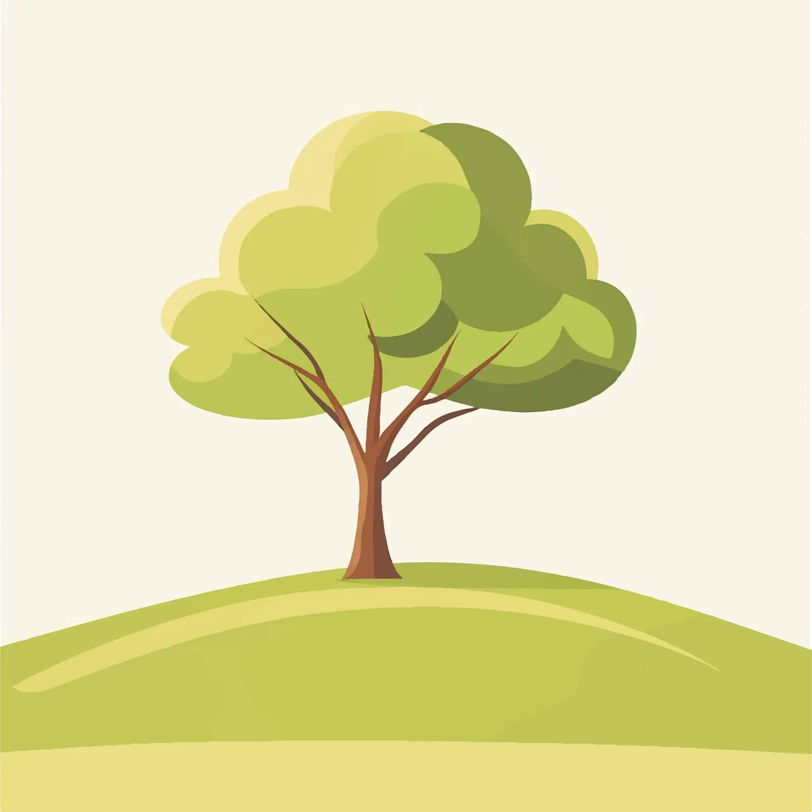 Cartoon Flat Vector Graphic of a Tree — free download from Dotvec