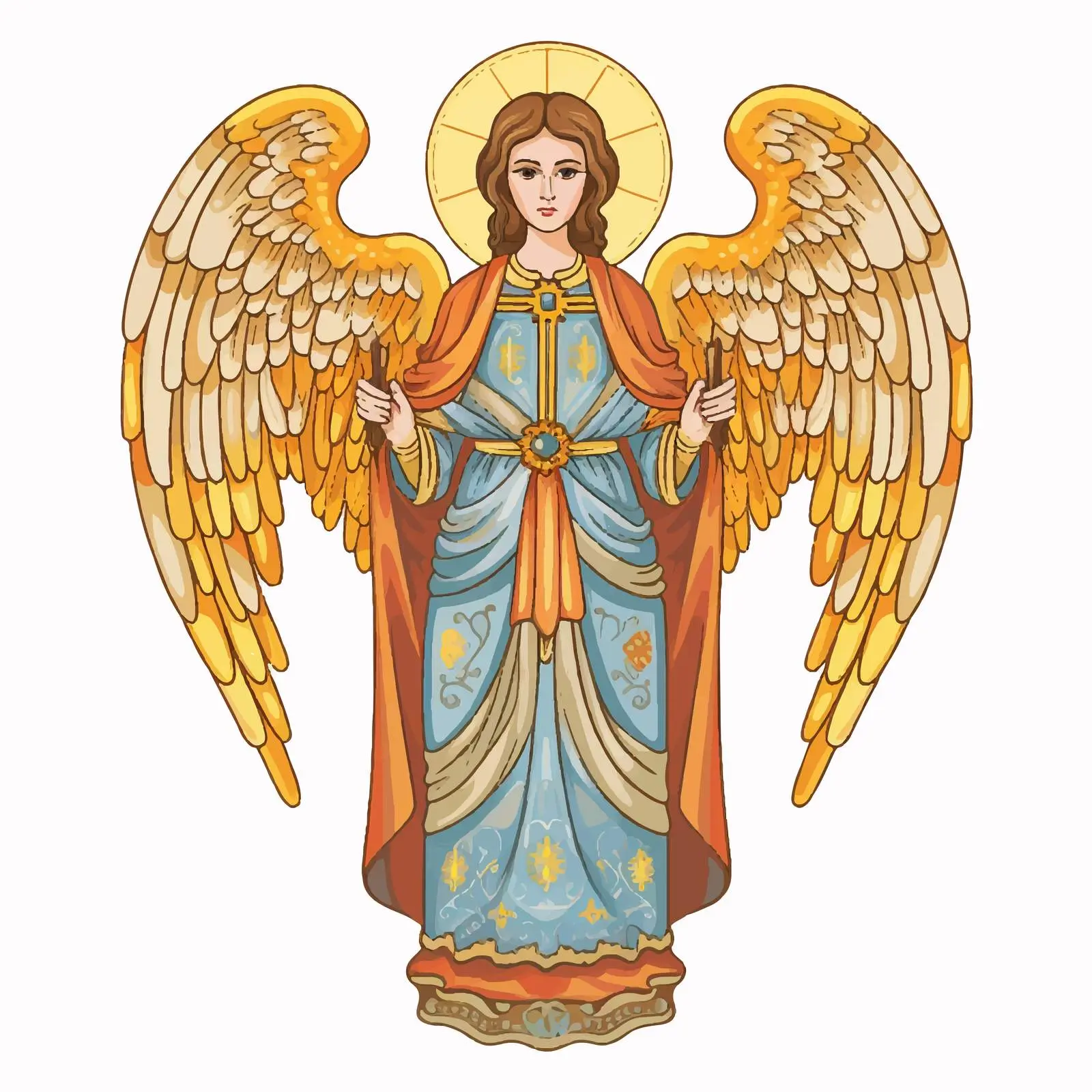 Byzantine Angel Illustration on White Background — free download from Dotvec
