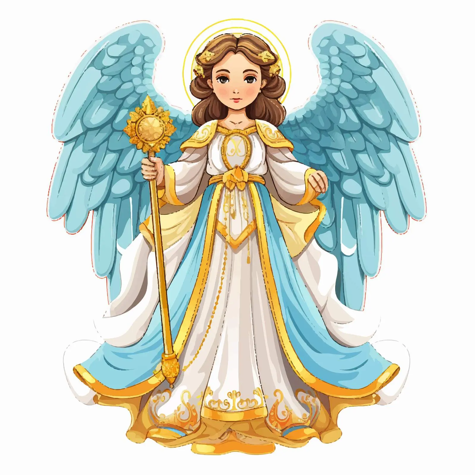 Byzantine Angel Illustration on White Background — free download from Dotvec