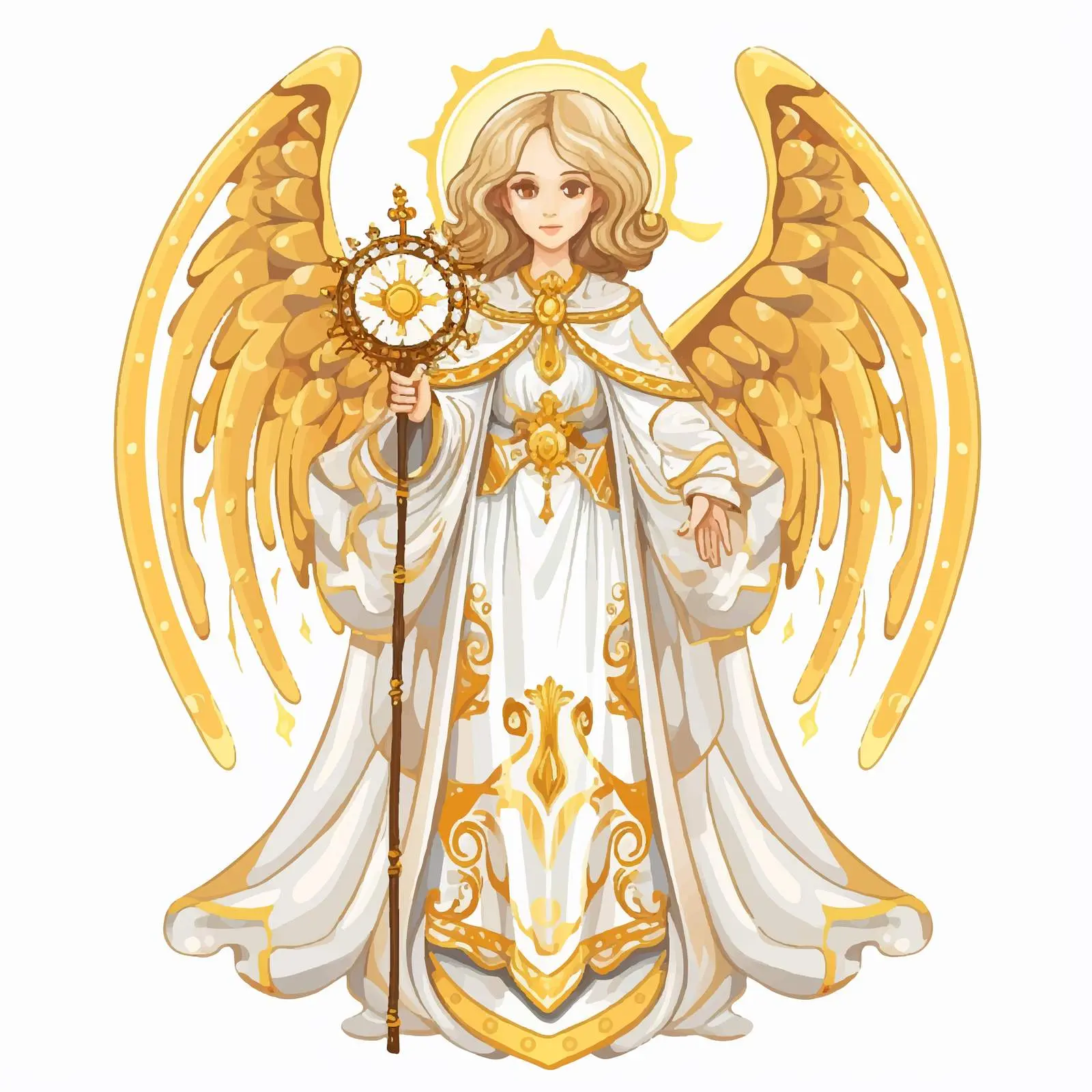 Byzantine Angel Illustration in White Background — free download from Dotvec