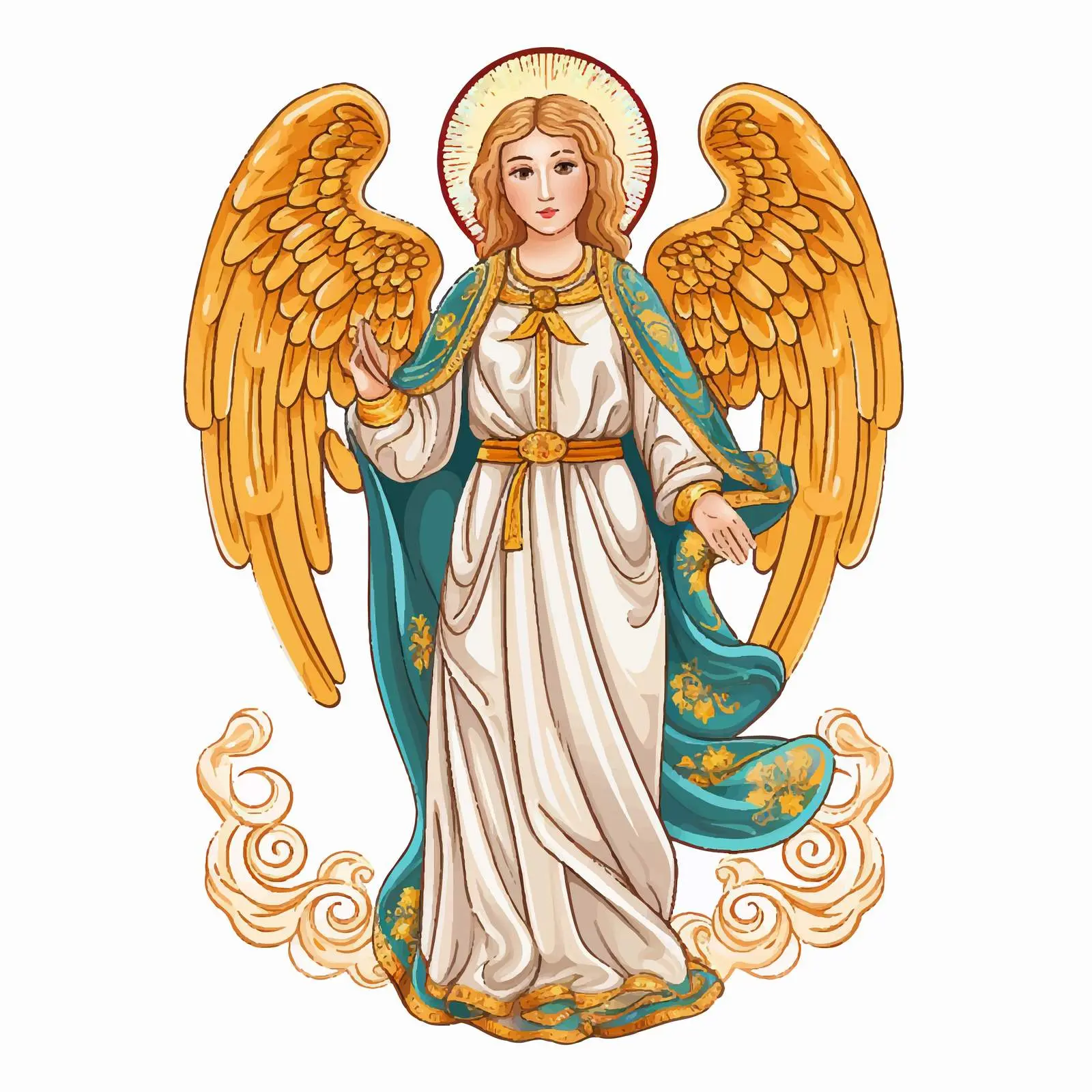 Byzantine Style Angel Illustration on White Background — free download from Dotvec