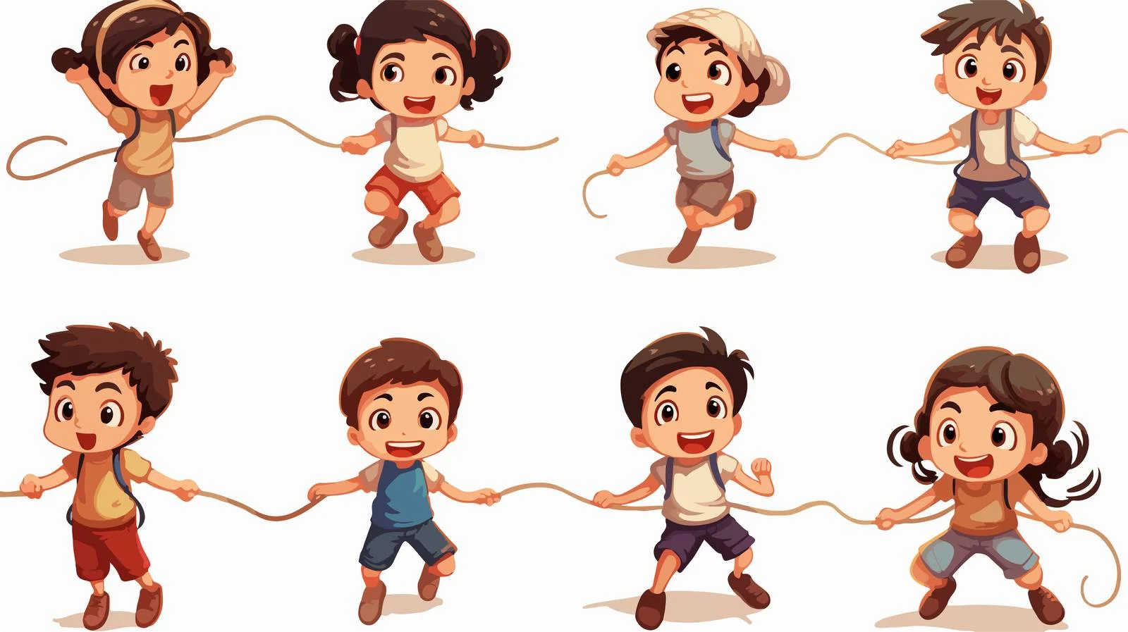 Kids Rope Jump Cartoon Vector Illustration — free download from Dotvec