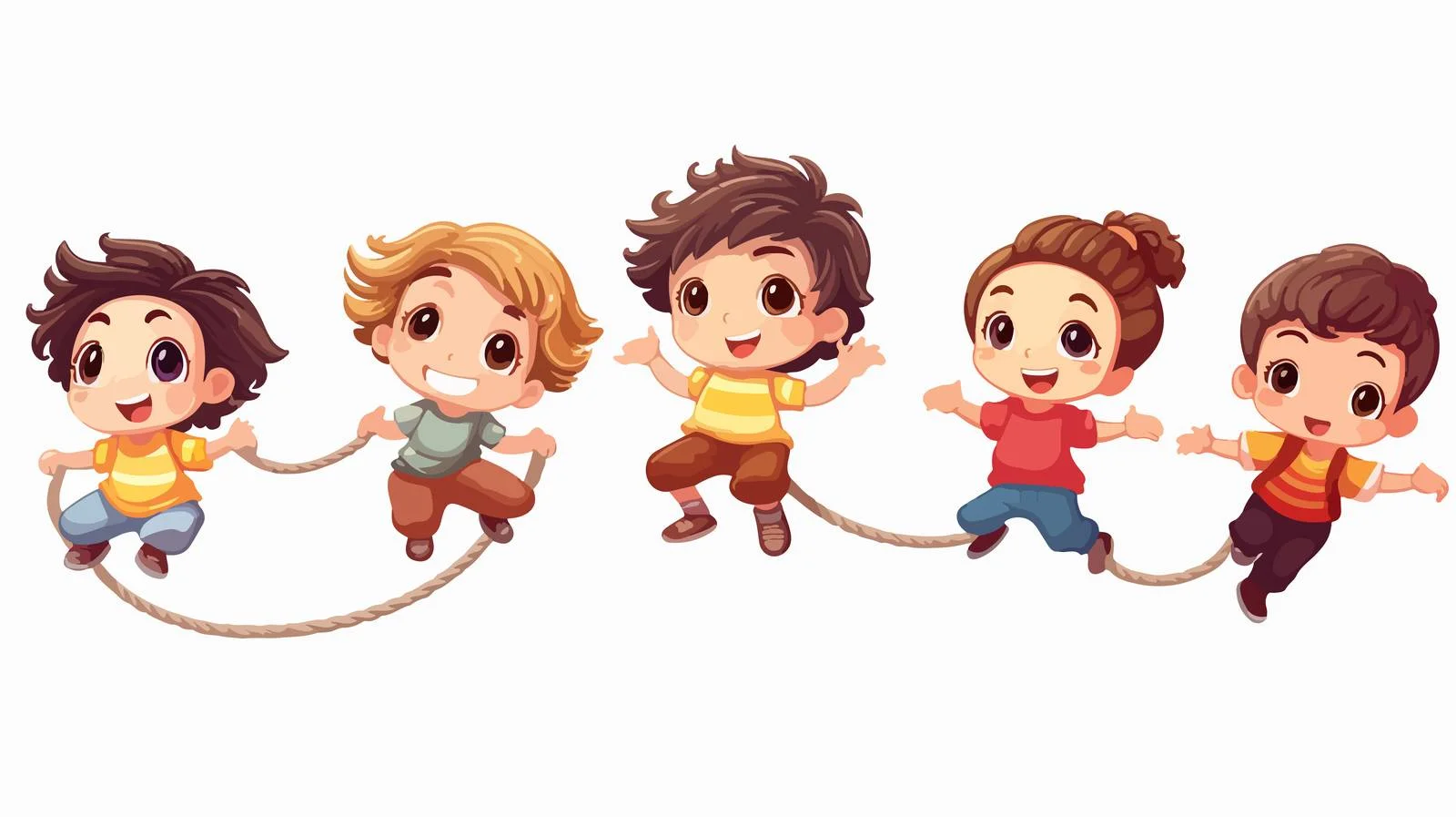 Kids Jumping Rope Cartoon Illustration — free download from Dotvec