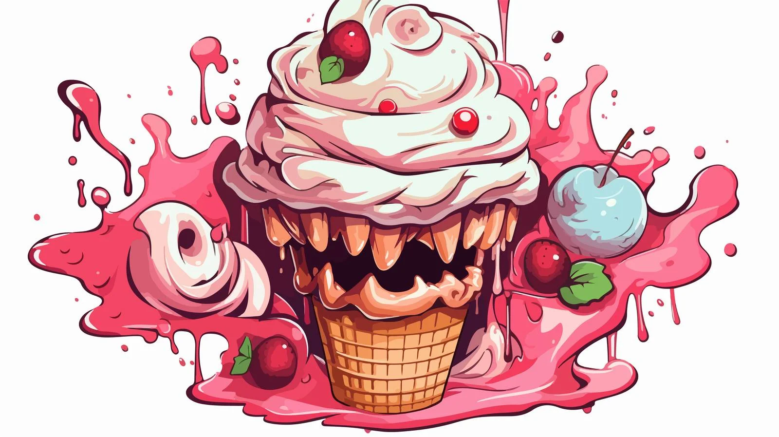 Traditional Tattoo Style Ice Cream Illustration — free download from Dotvec
