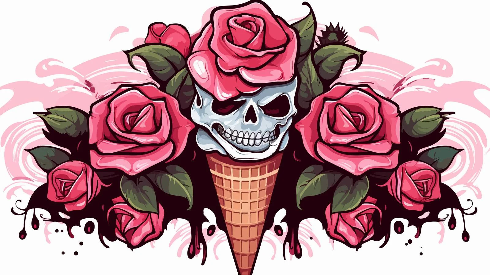Traditional Tattoo Style Ice Cream Illustration — free download from Dotvec