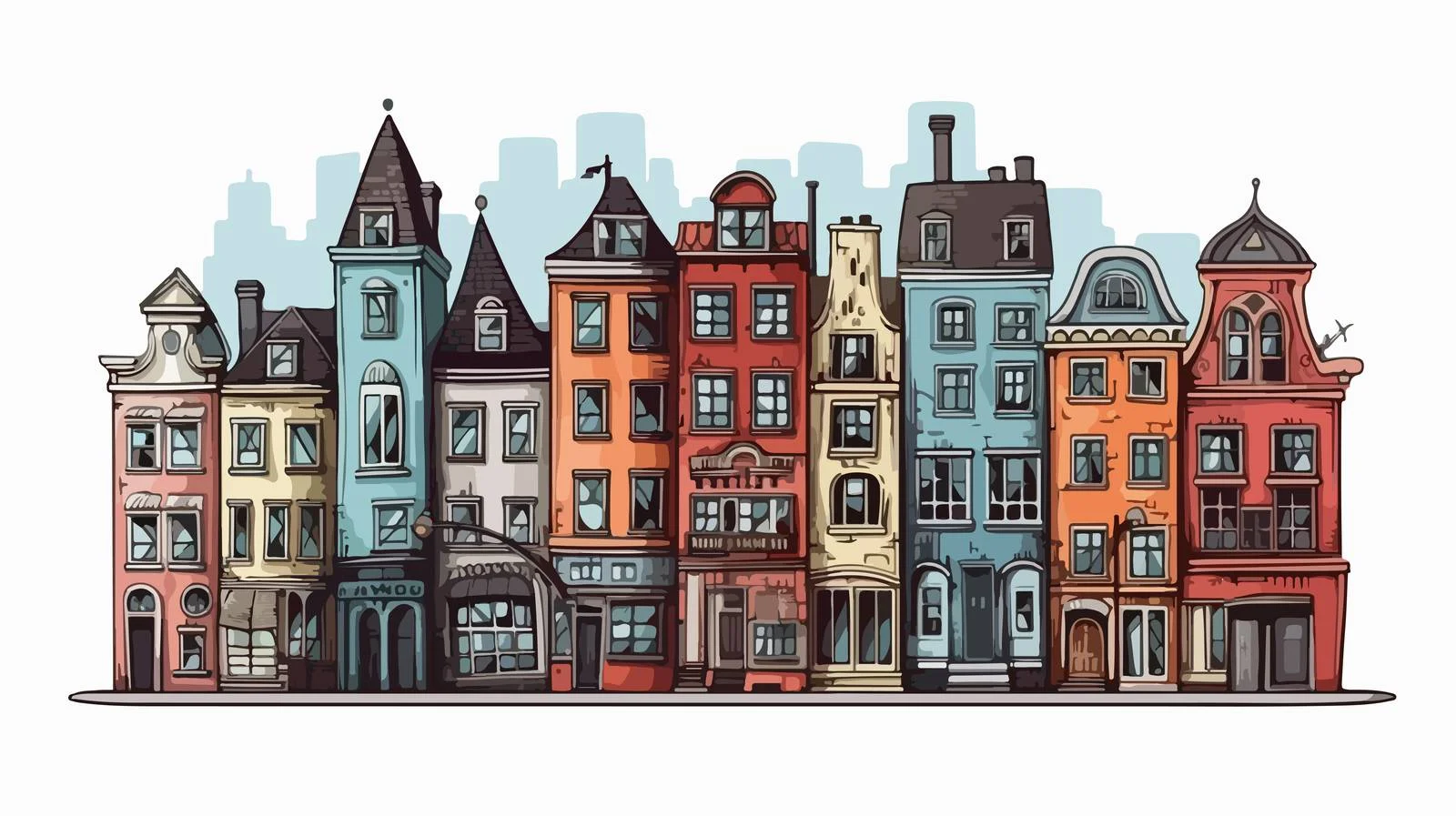 Hand-drawn Building Illustration — free download from Dotvec