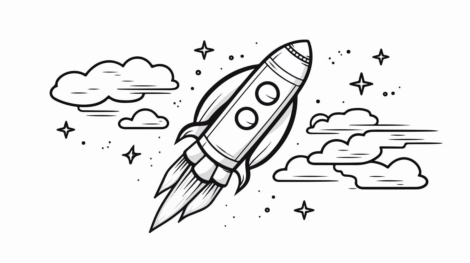 Hand-Drawn Rocket Illustration — free download from Dotvec
