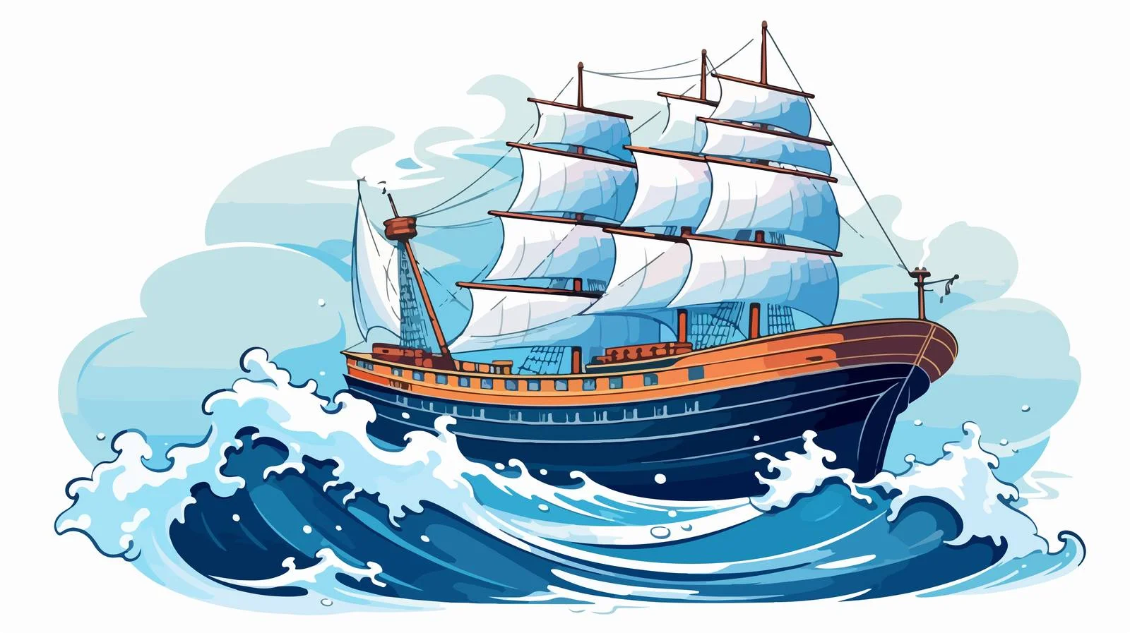 Hand-Drawn Ship Illustration — free download from Dotvec