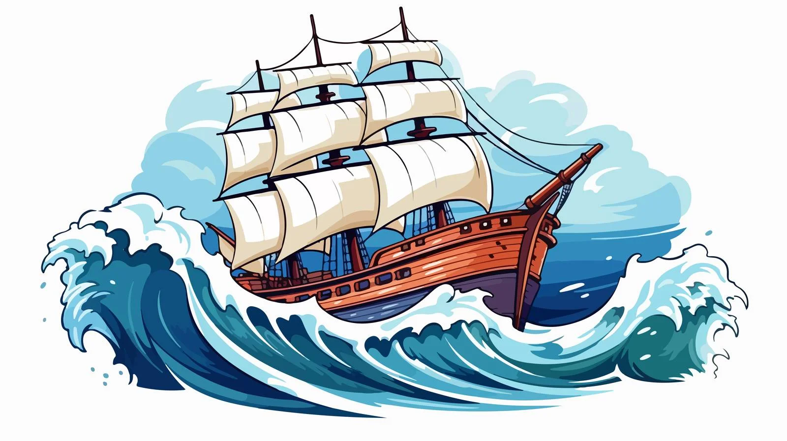 Nautical Ship Illustration — free download from Dotvec