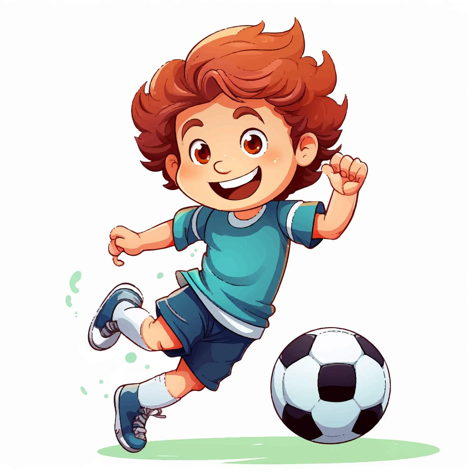 Boy Kicking Soccer Ball Vector Illustration – free action pose image from Dotvec