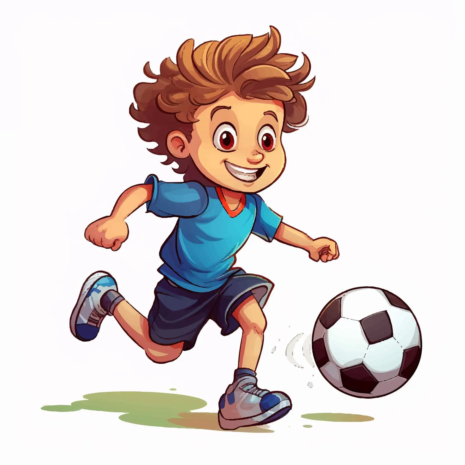 Boy Kicking Soccer Ball Vector Illustration — free download from Dotvec