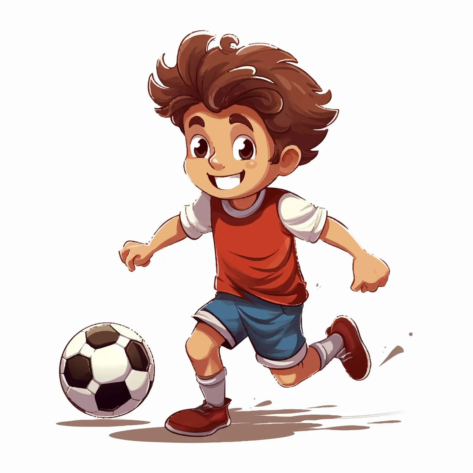 Boy Kicking Soccer Ball Vector Illustration — free download from Dotvec