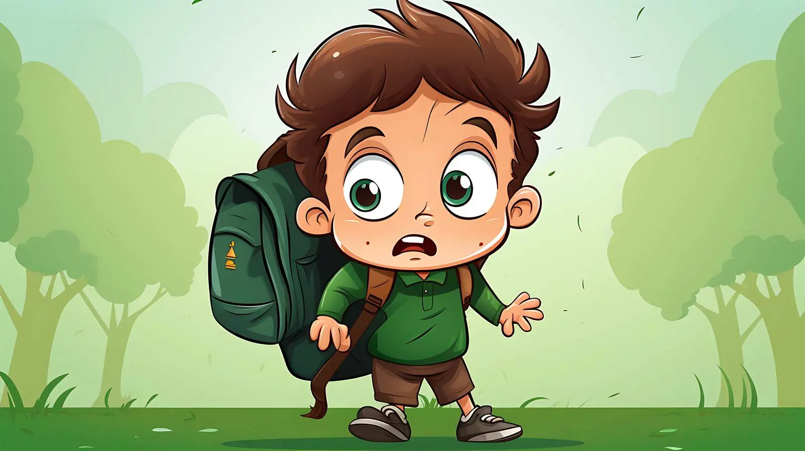 Boy in Bag on Green Background — free download from Dotvec