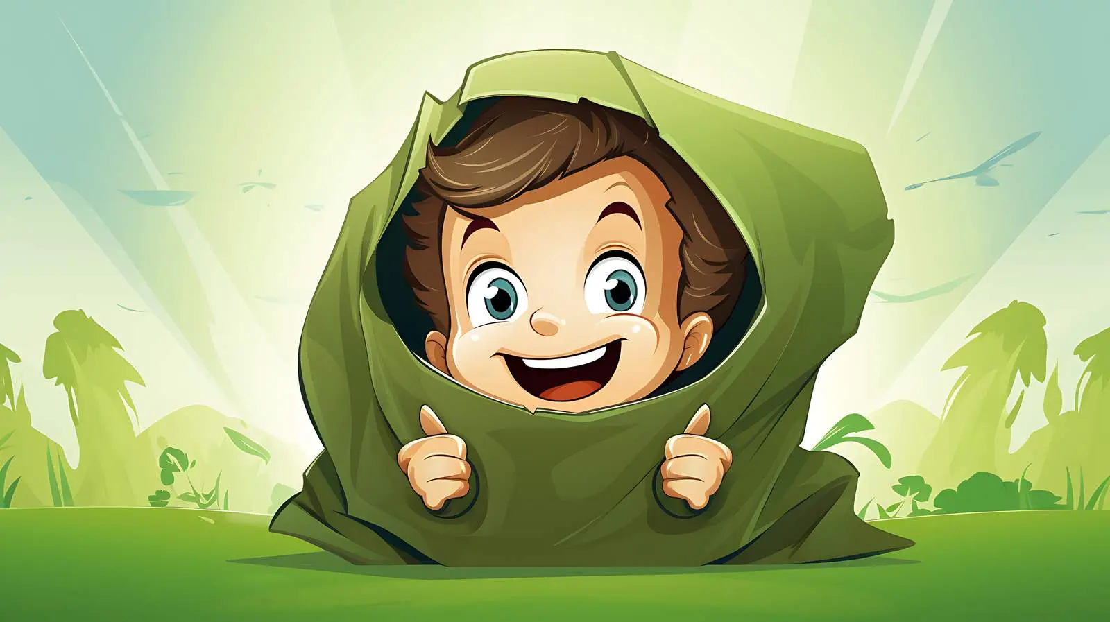 Young Boy Bagged in Green Background — free download from Dotvec