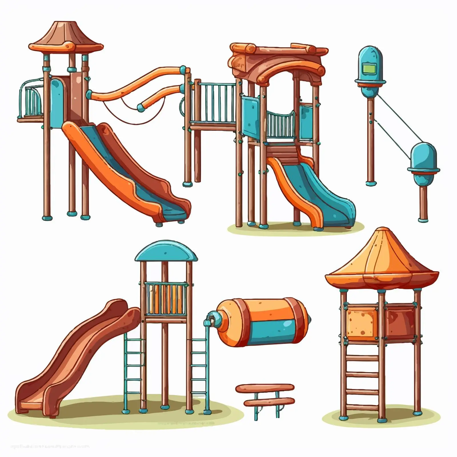 Playground Equipment Vector Set Illustration — free download from Dotvec