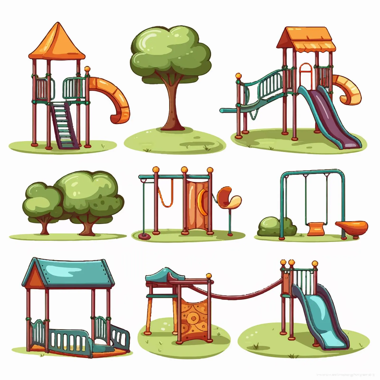 Playground Equipment Vector Illustration Set — free download from Dotvec