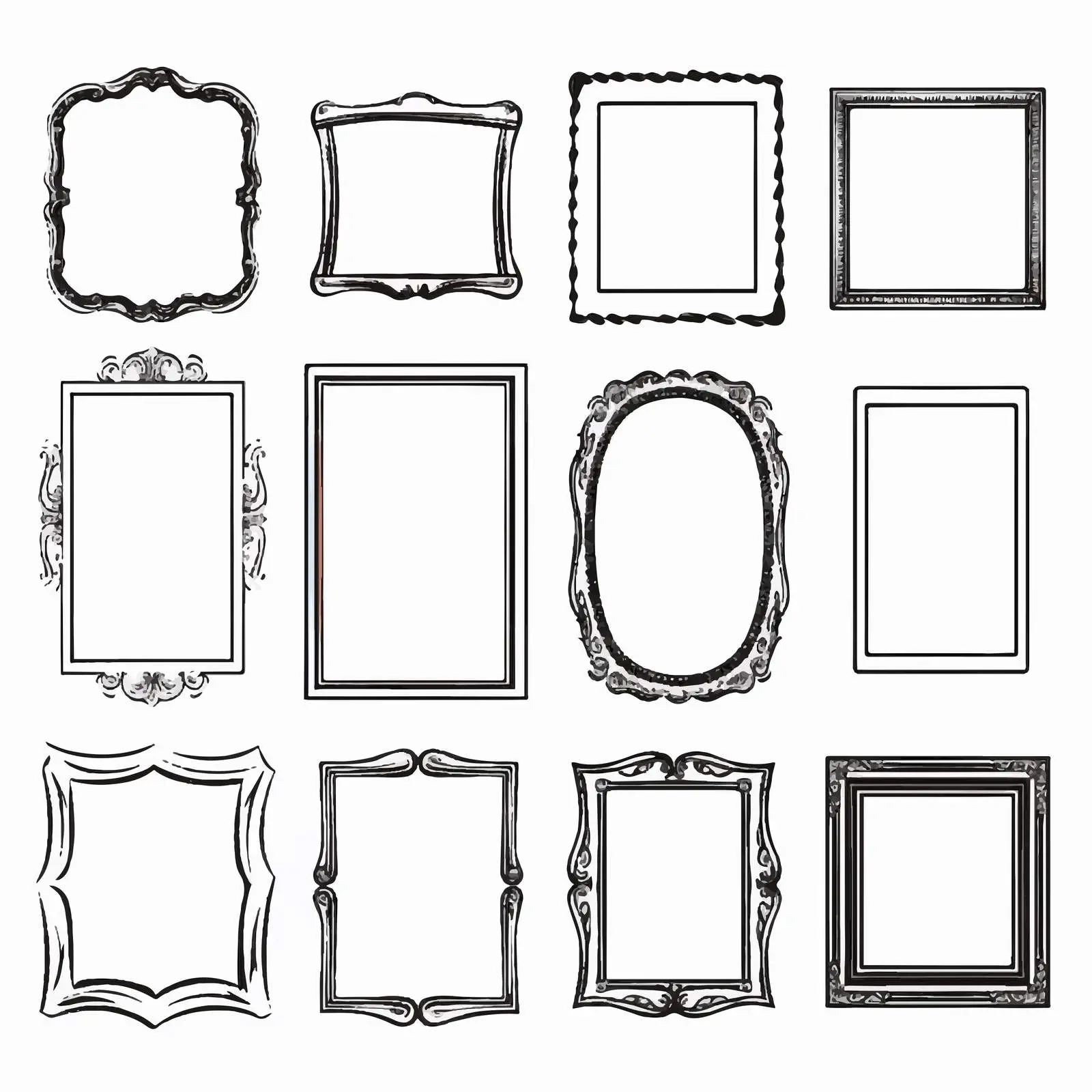 Collection of Cartoon Blank Photo Frames — free download from Dotvec