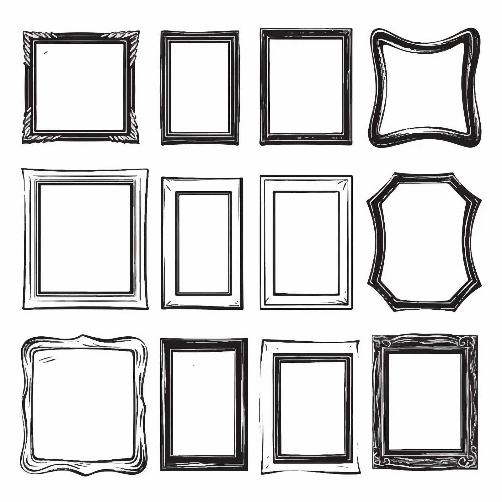 Collection of Blank Photo Frames in Cartoon Style — free download from Dotvec