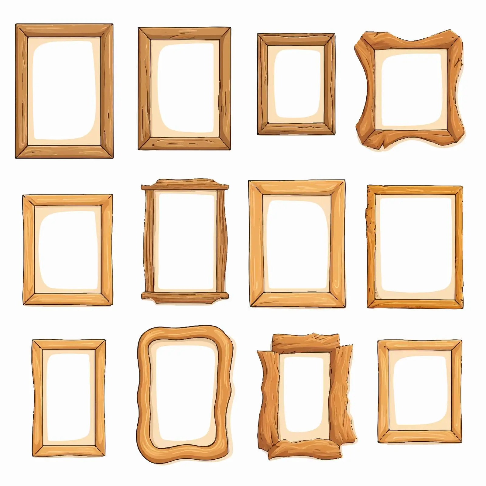 Blank Photo Frames Vector Illustration – free blank frames image from Dotvec