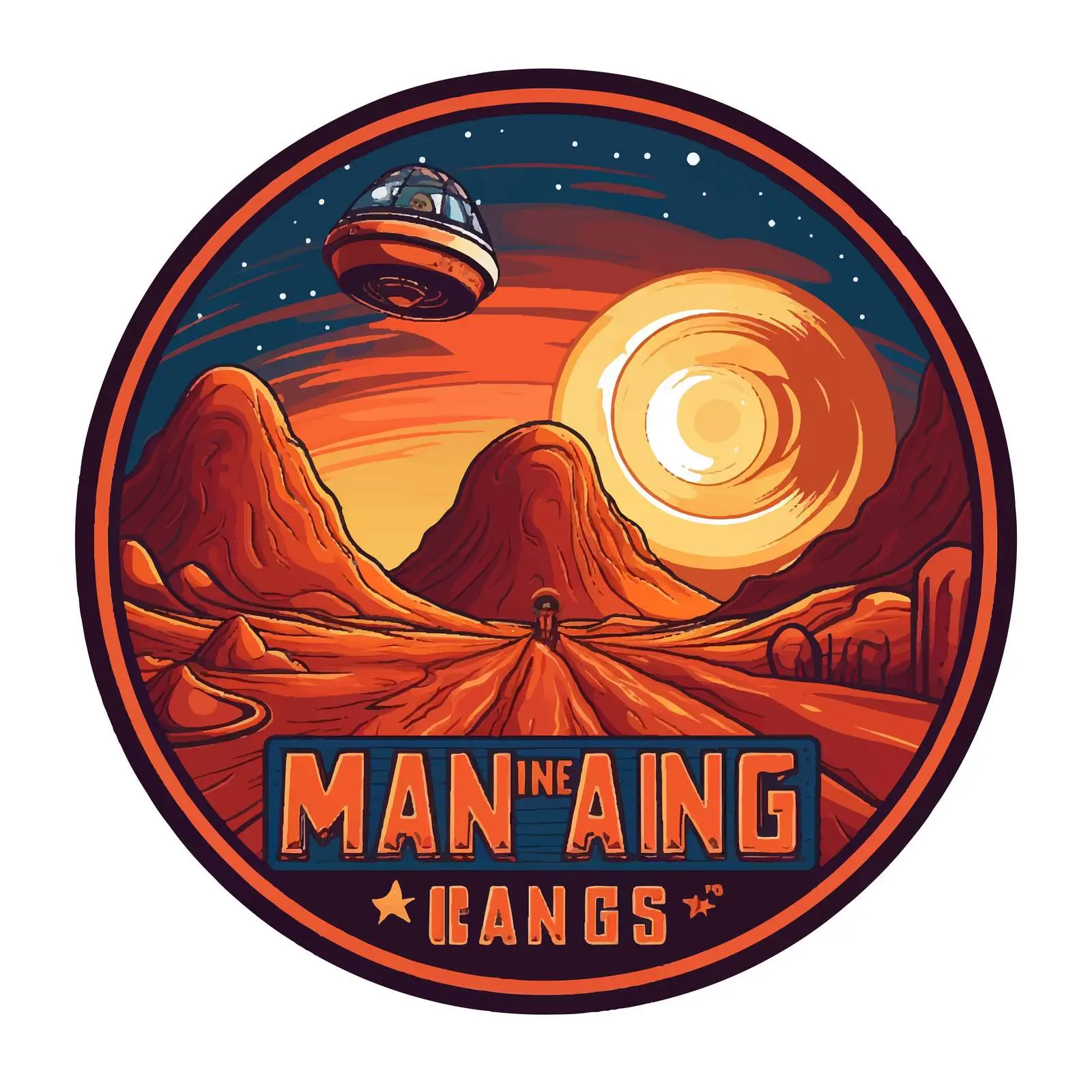 Going to Mars Cartoon Poster Illustration — free download from Dotvec