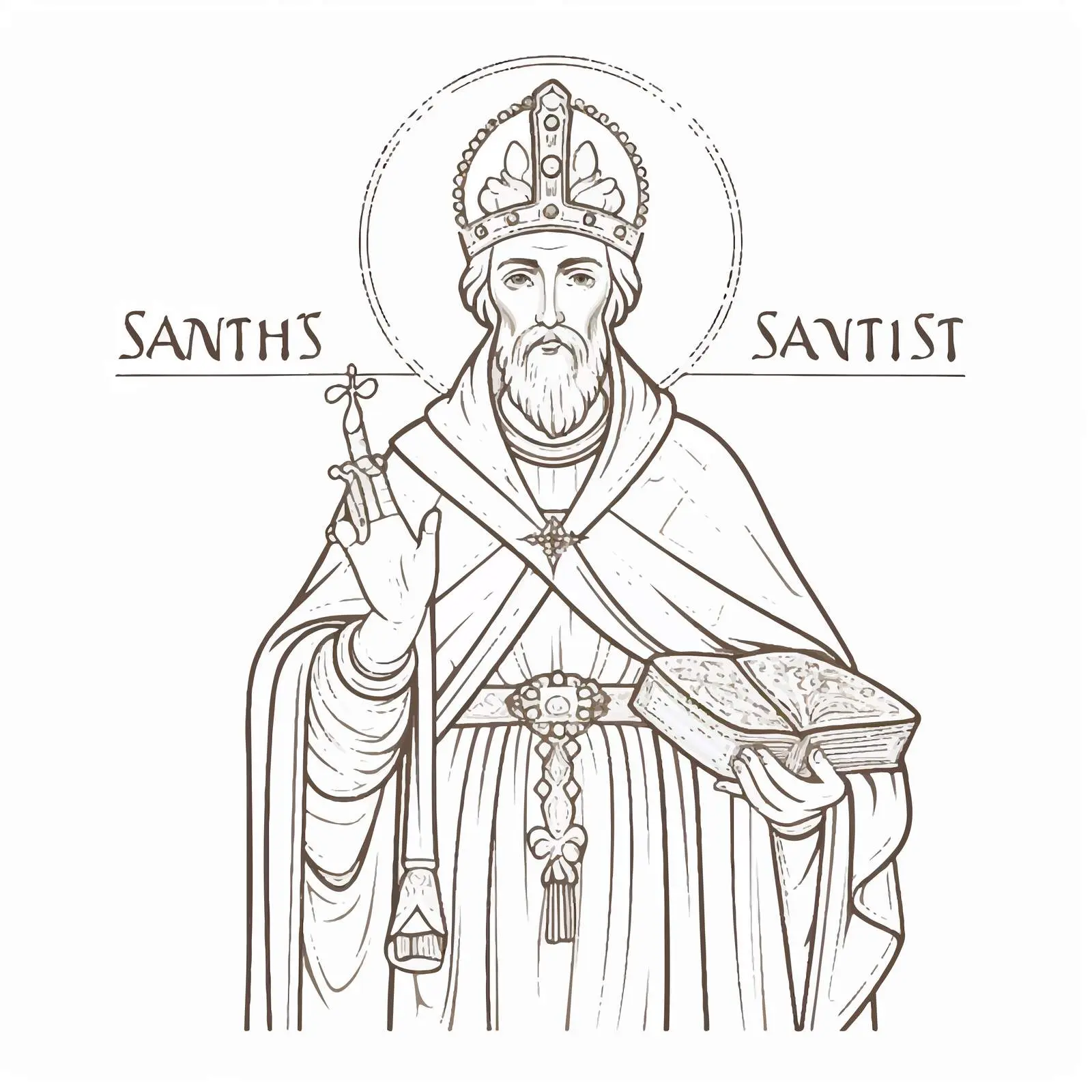 Saint Anastasius I Dicorus Coloring Page — free download from Dotvec