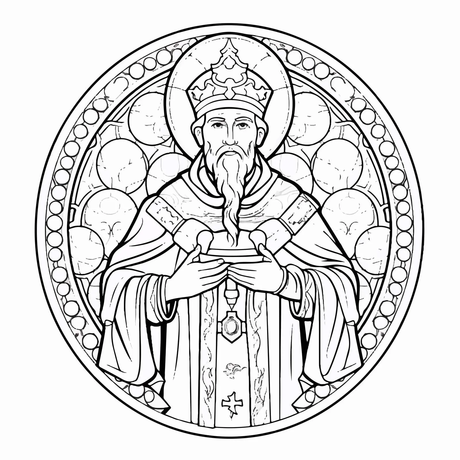 Saint Anastasius I Coloring Page Vector — free download from Dotvec
