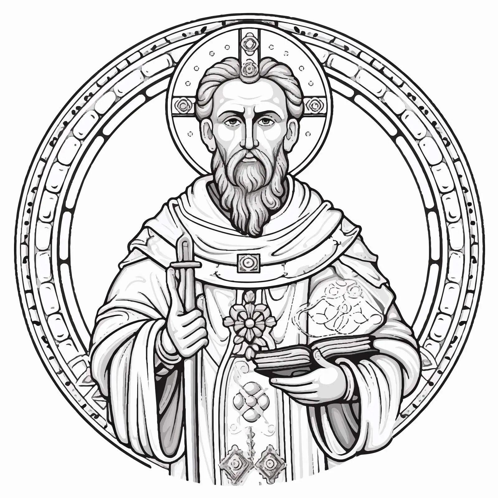 Saint Gregory Palamas Coloring Page Vector Art — free download from Dotvec