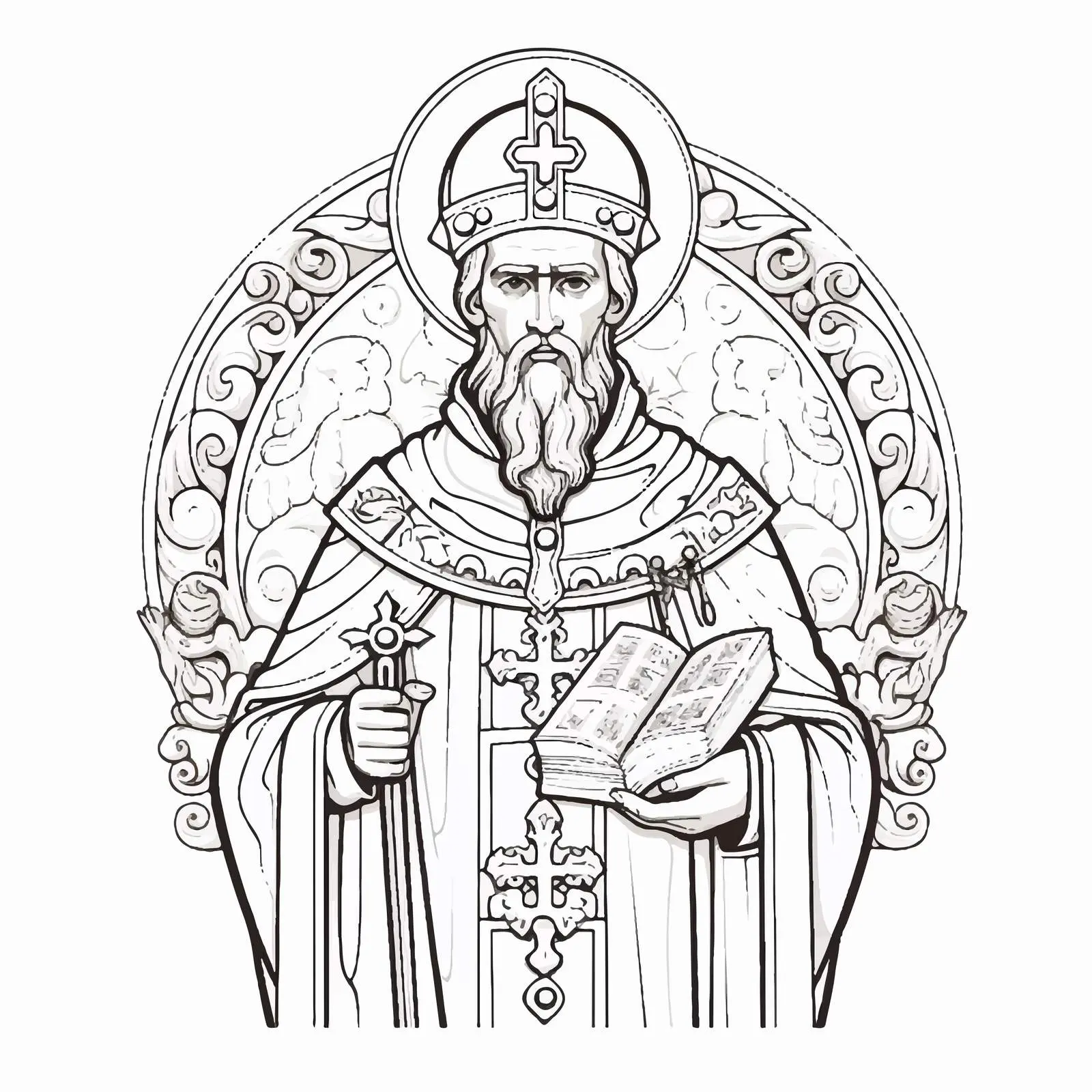 Coloring Page of Saint Gregory Palamas — free download from Dotvec