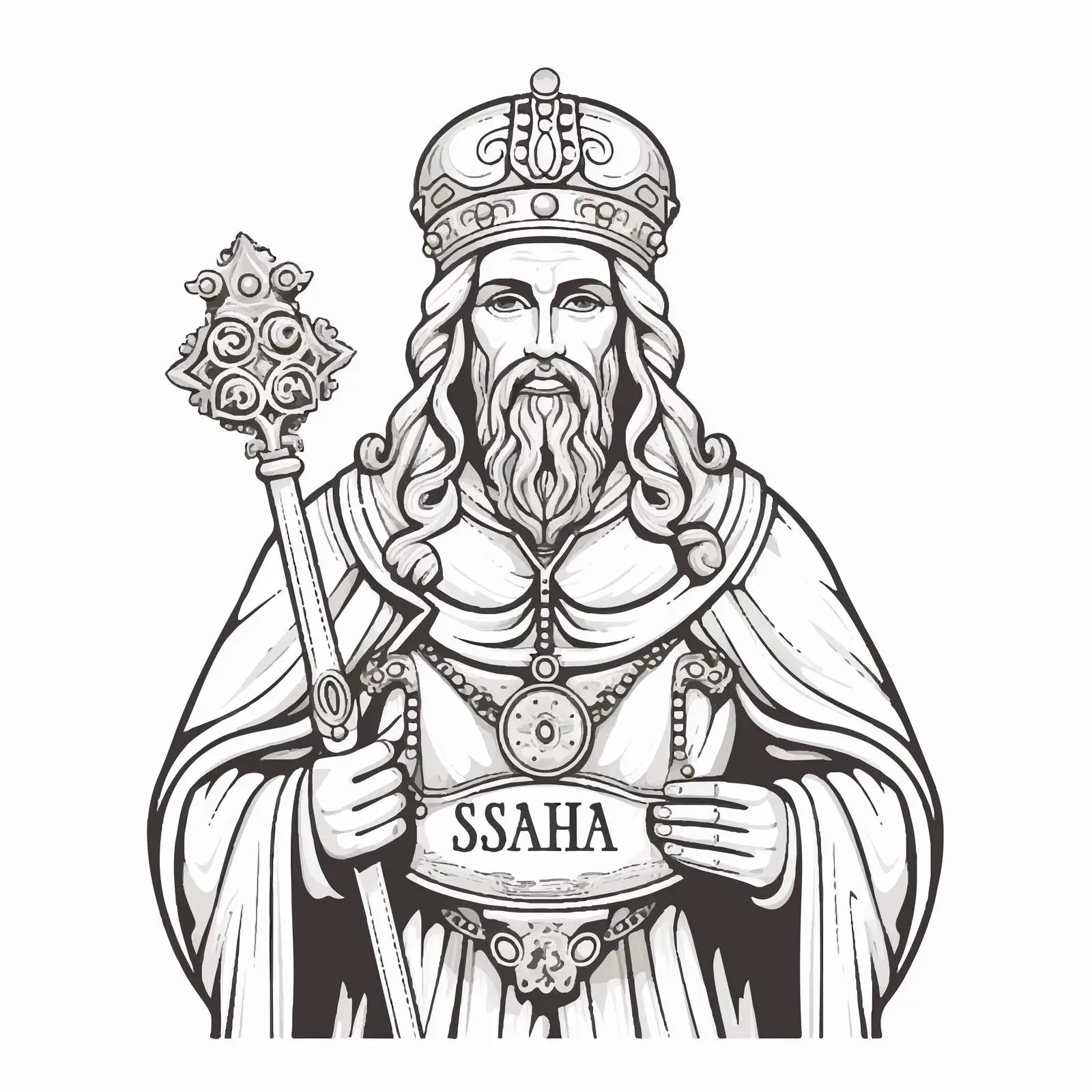 Vintage Coloring Page of Saint Sava — free download from Dotvec