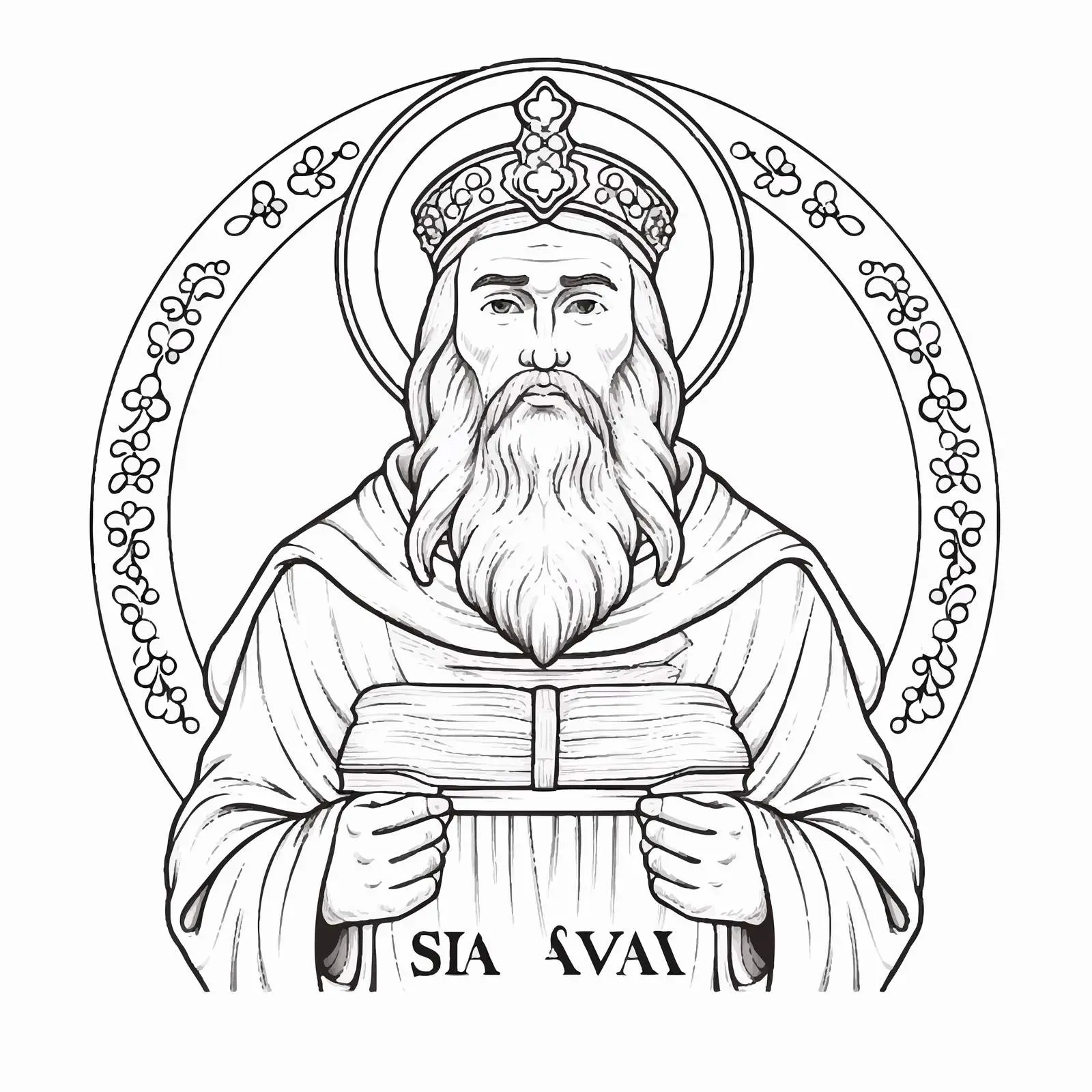 Vintage Coloring Page of Saint Sava — free download from Dotvec