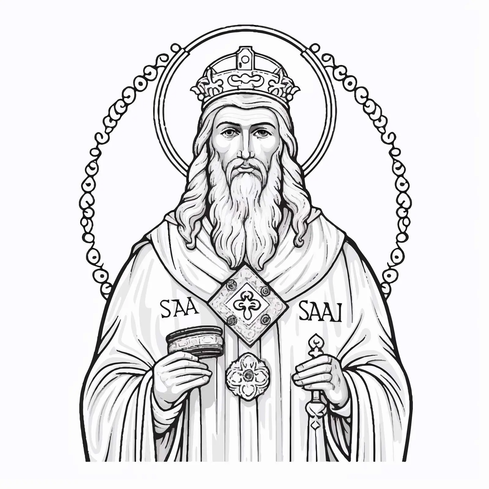 Vintage Saint Sava Coloring Page — free download from Dotvec