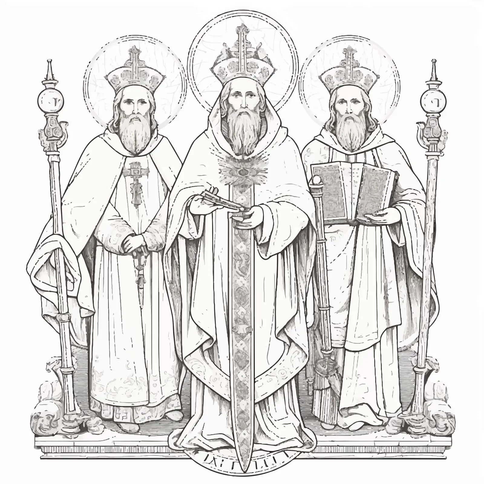 Saints John of Kronstadt and Seraphim Vectors — free download from Dotvec