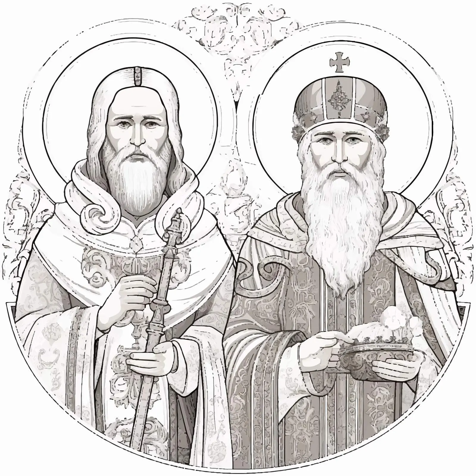 John of Kronstadt and Saint Seraphim Vectors — free download from Dotvec