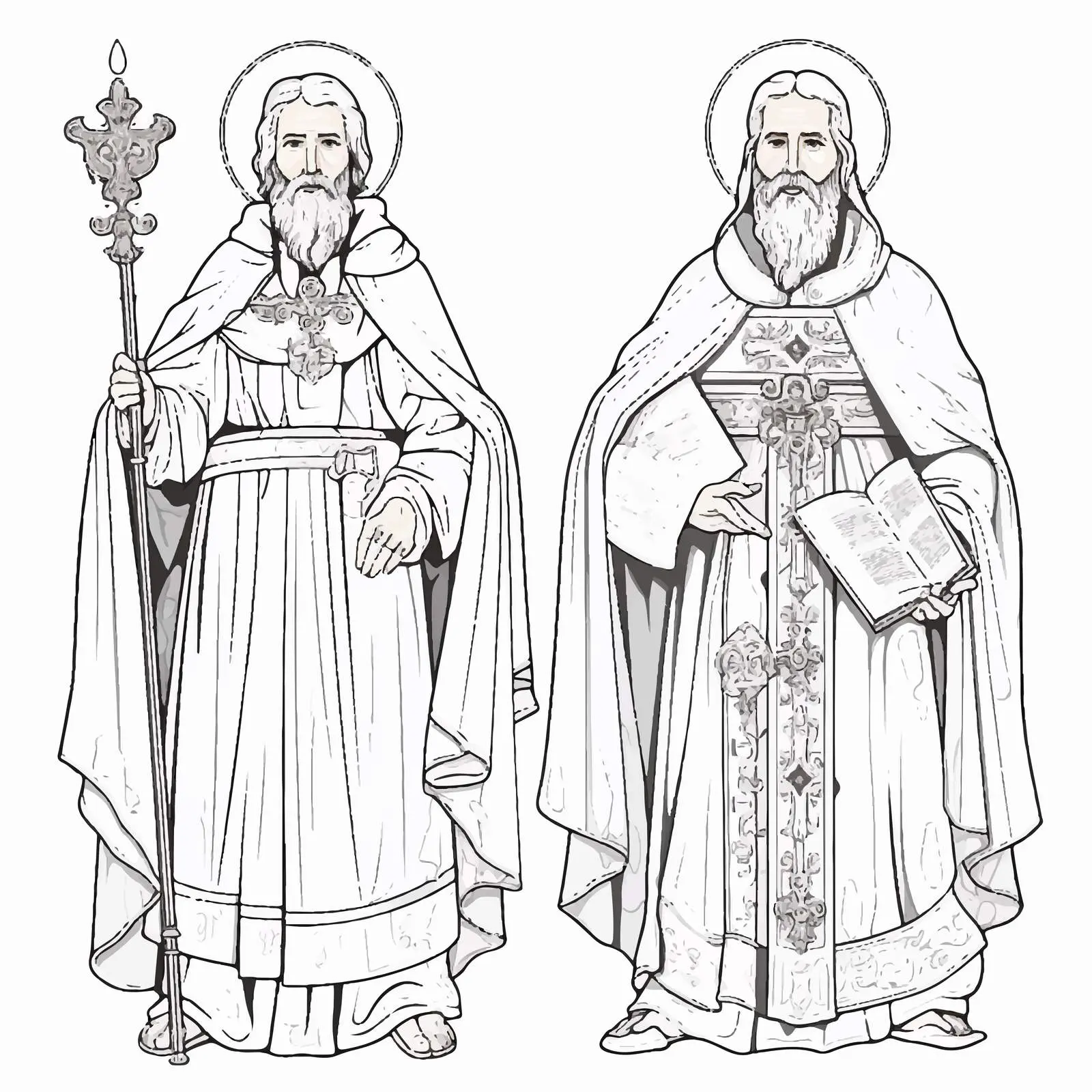 Saints John of Kronstadt and Seraphim Vectors — free download from Dotvec