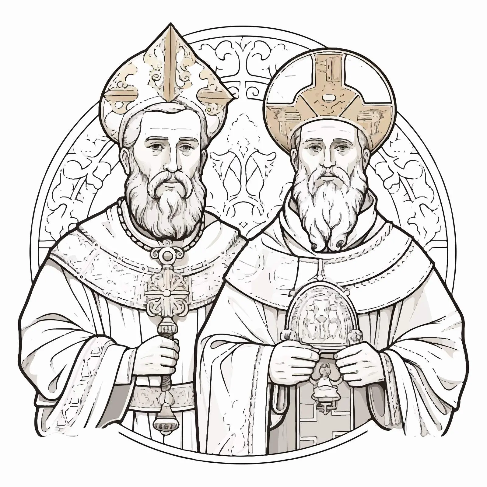 Saints Nikolaj Velimirovich and Justin I Vector Art – free vector symbols image from Dotvec