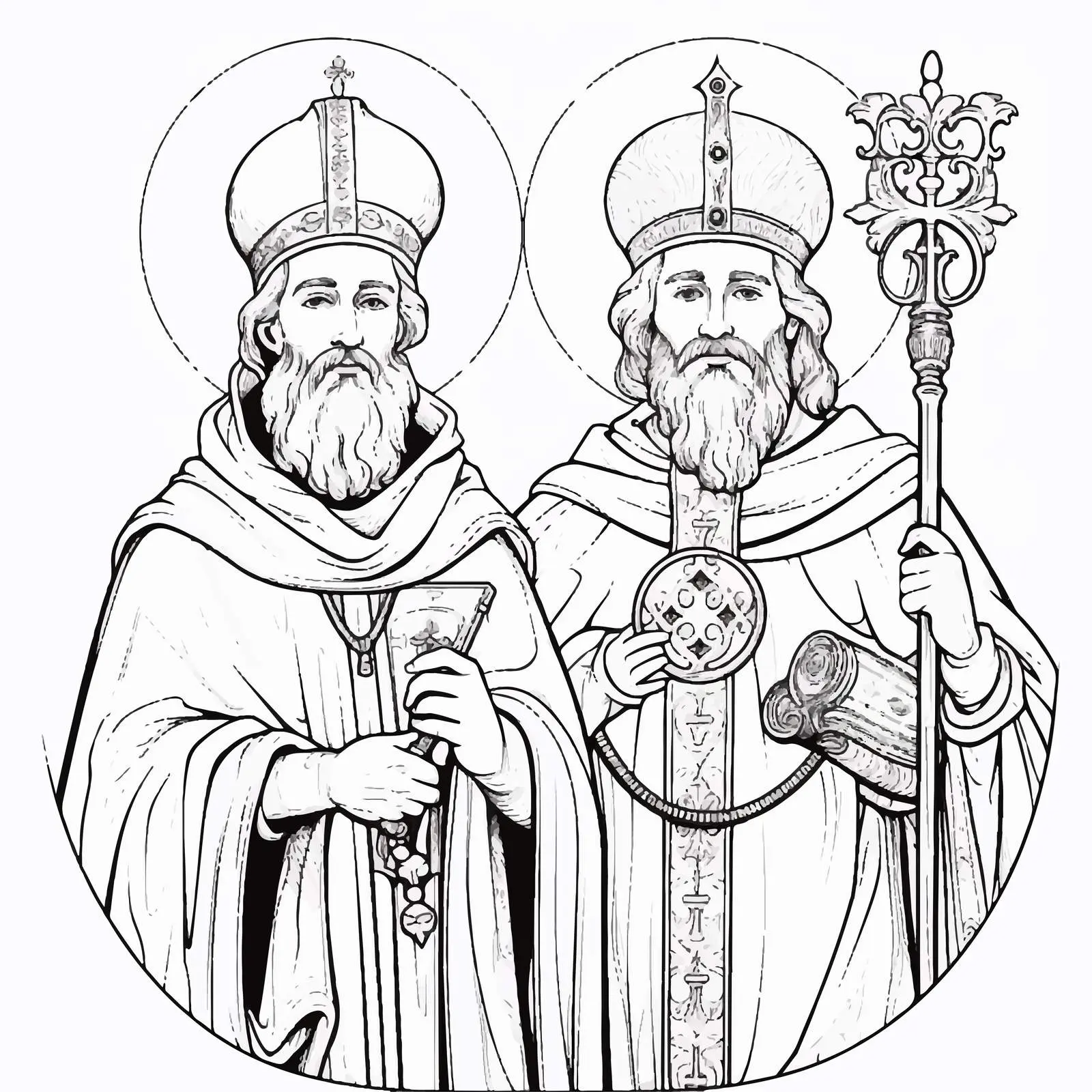 Saints Nikolaj Velimirovich and Justin I Vector Art — free download from Dotvec