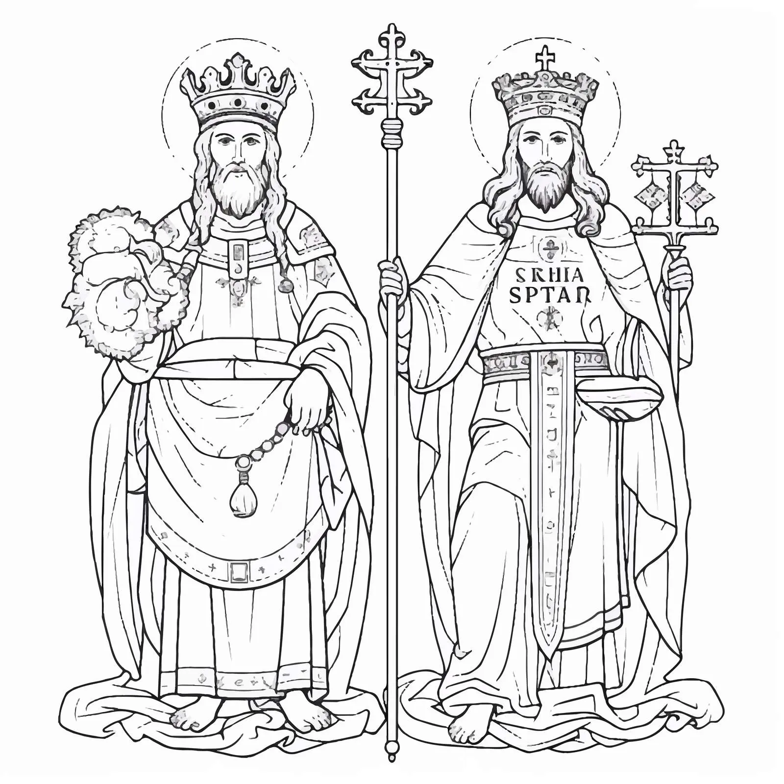 Saints Stefan Urosh V and Lazar of Serbia Vectors — free download from Dotvec