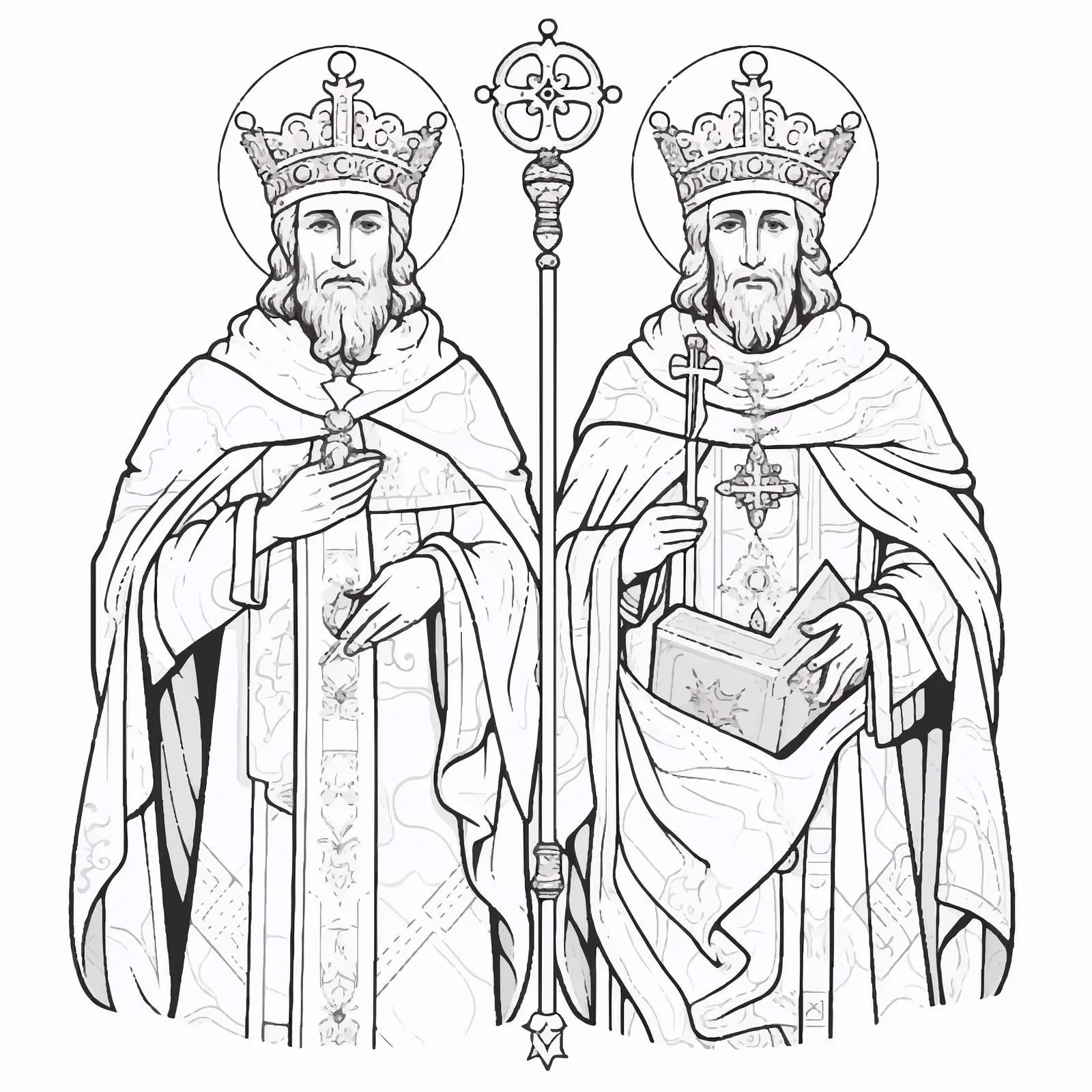 Saints Stefan Urosh V and Lazar of Serbia Vector — free download from Dotvec