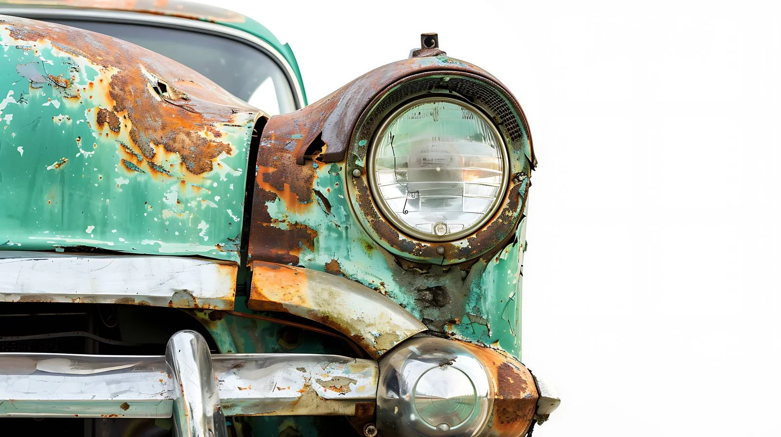 Beside an ancient, corroded green vehicle — free download from Dotvec