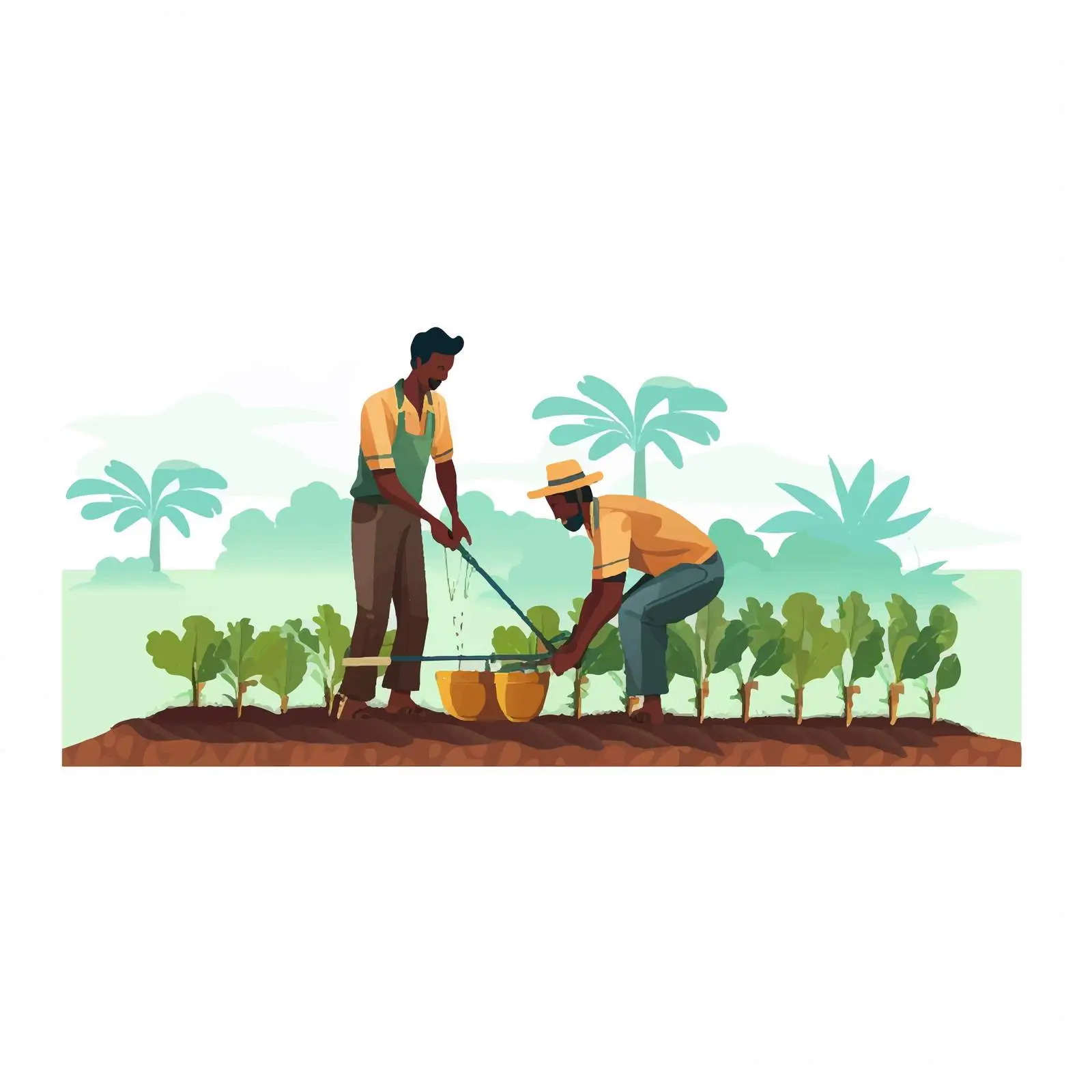 Indian Farmer Spraying Fertilizer on Farm Field — free download from Dotvec