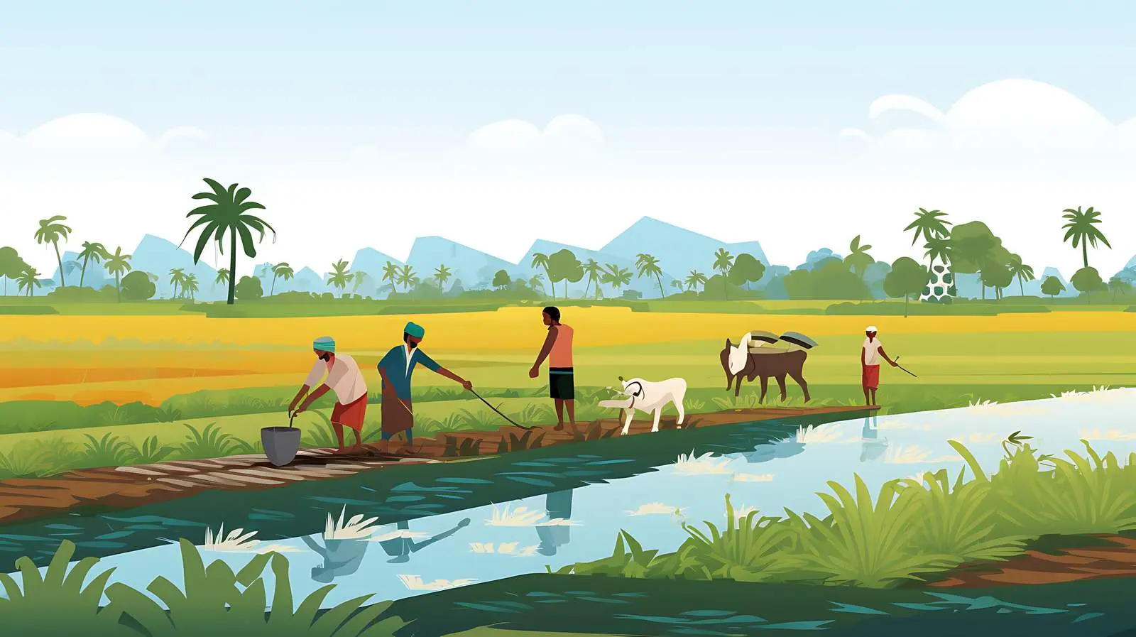 Indian Farmers Harvesting Rice — free download from Dotvec