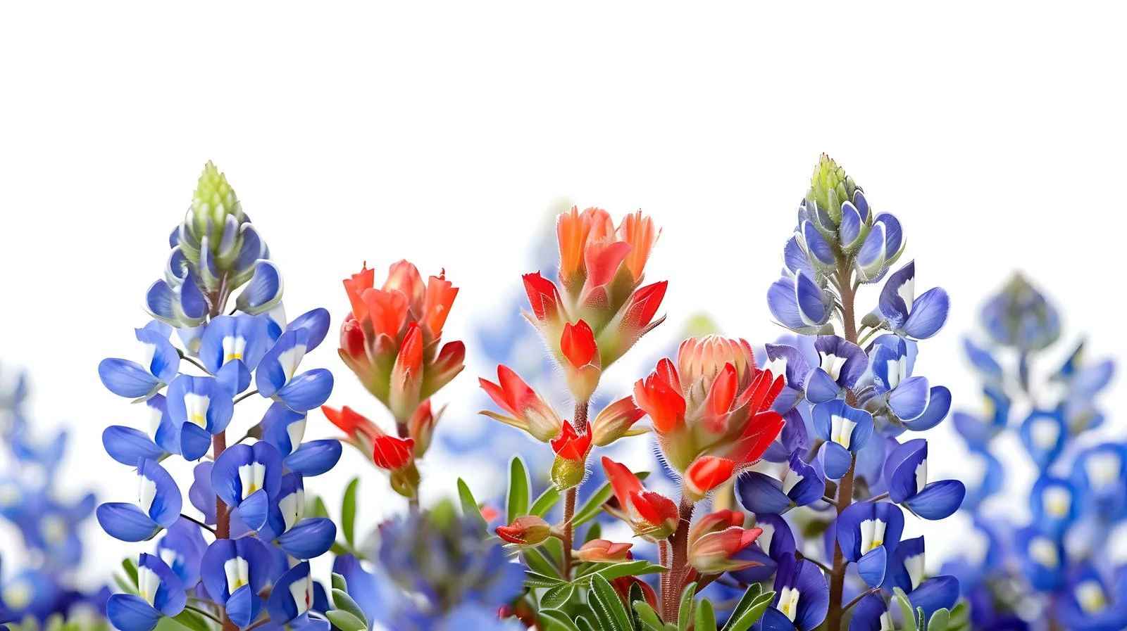 Vibrant Indian Paintbrush Amid Texas Bluebonnets — free download from Dotvec