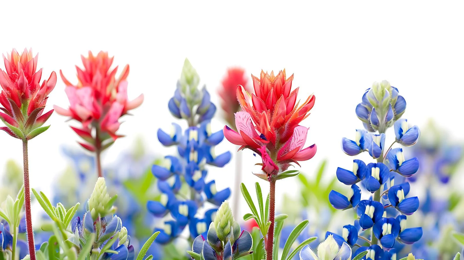 Vibrant Indian Paintbrush Amid Texas Bluebonnets — free download from Dotvec