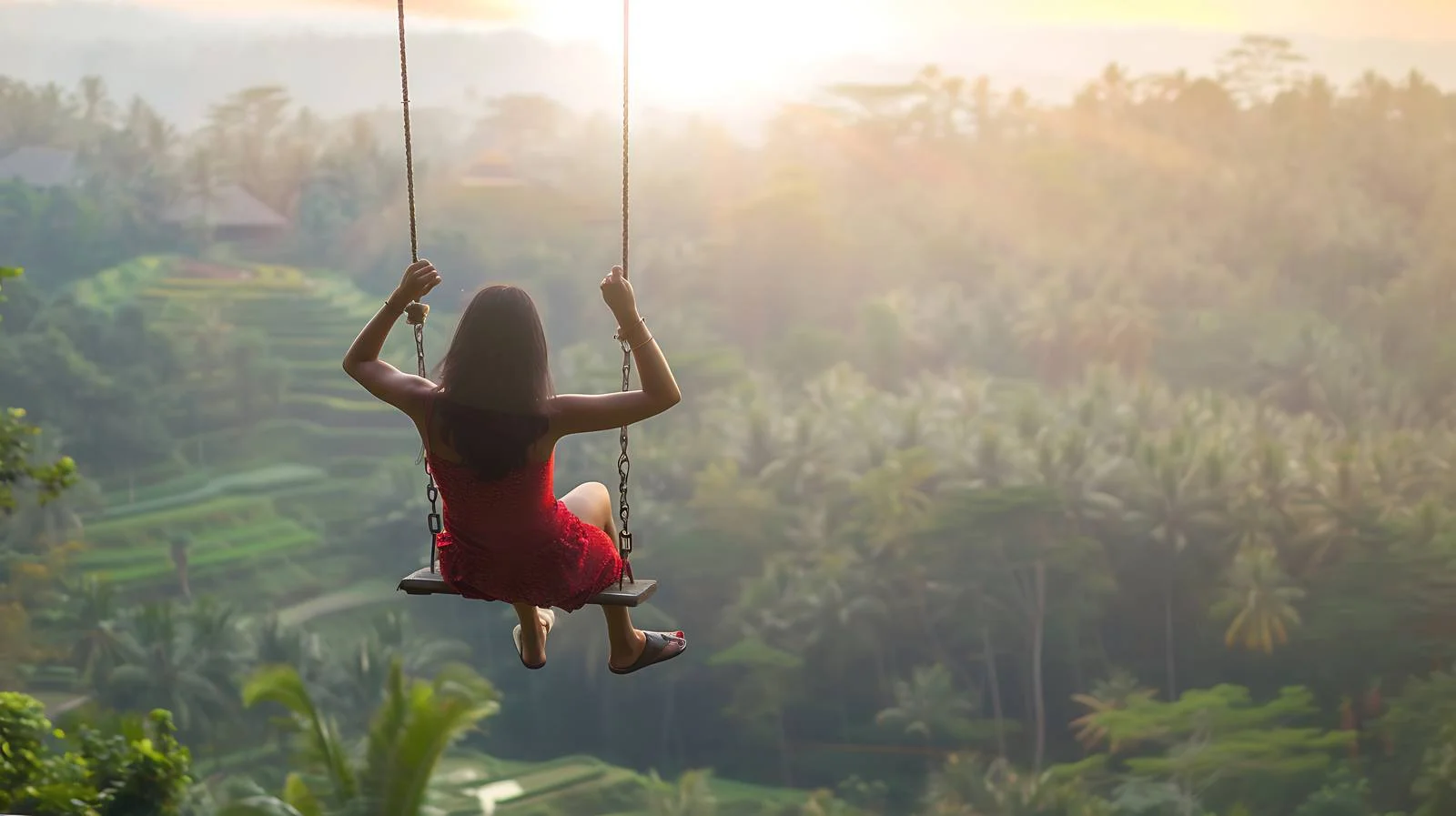 Lombok Young Woman Swing Isolation – free escapism image from Dotvec