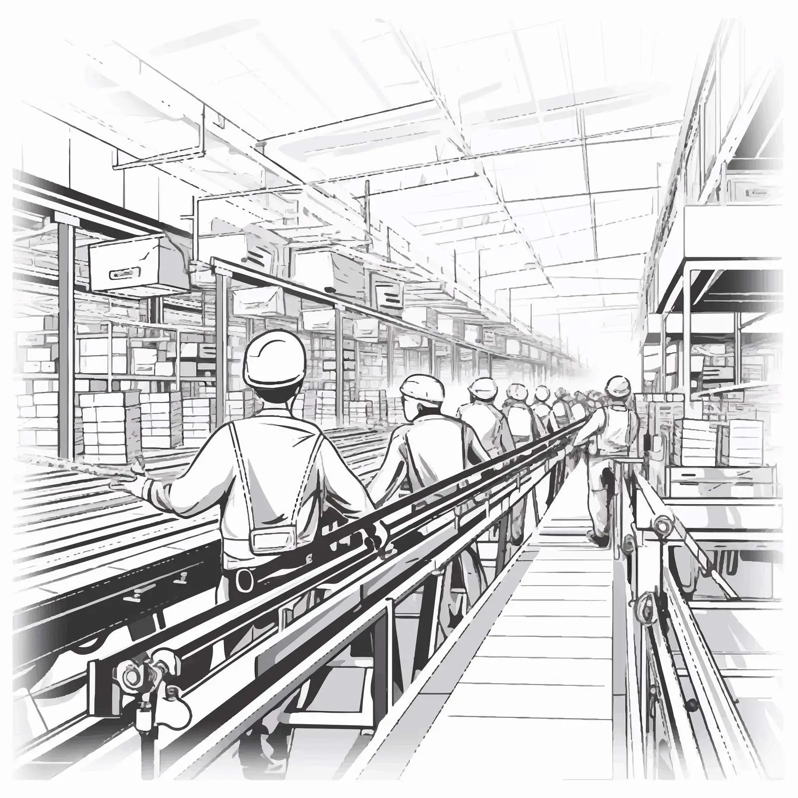 Robotic Arm Industrial Belt Conveyor System – free conveyor image from Dotvec