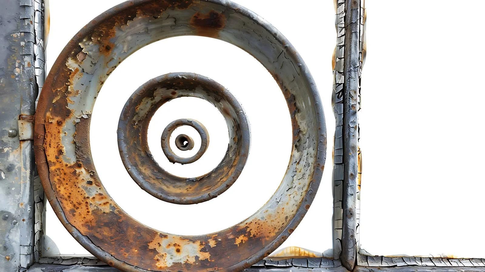 Weathered metal spiral near window background — free download from Dotvec