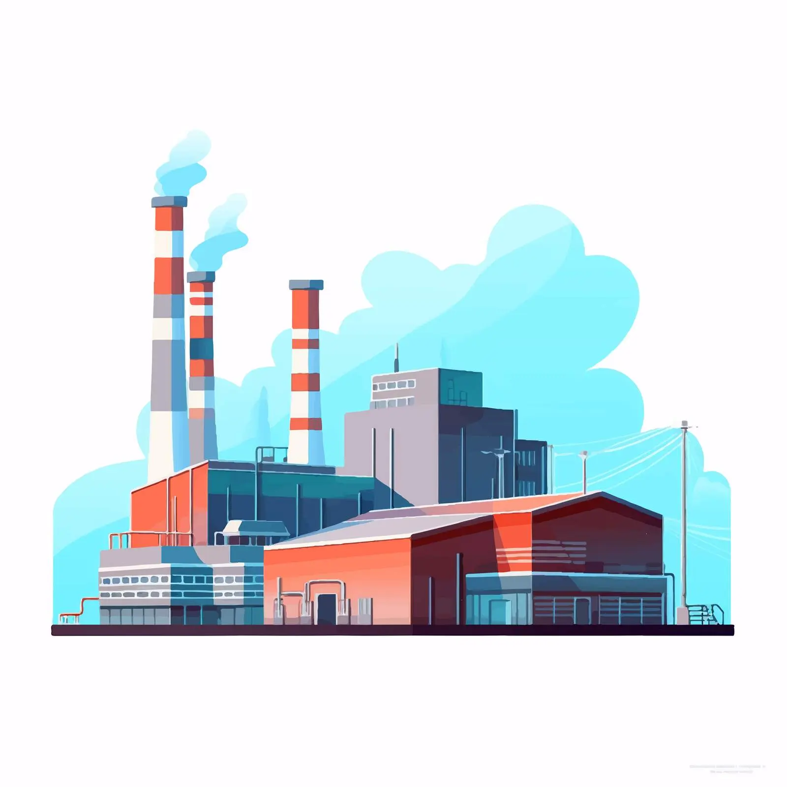 Industrial Factory Emitting Gas with Isolated Pipes — free download from Dotvec