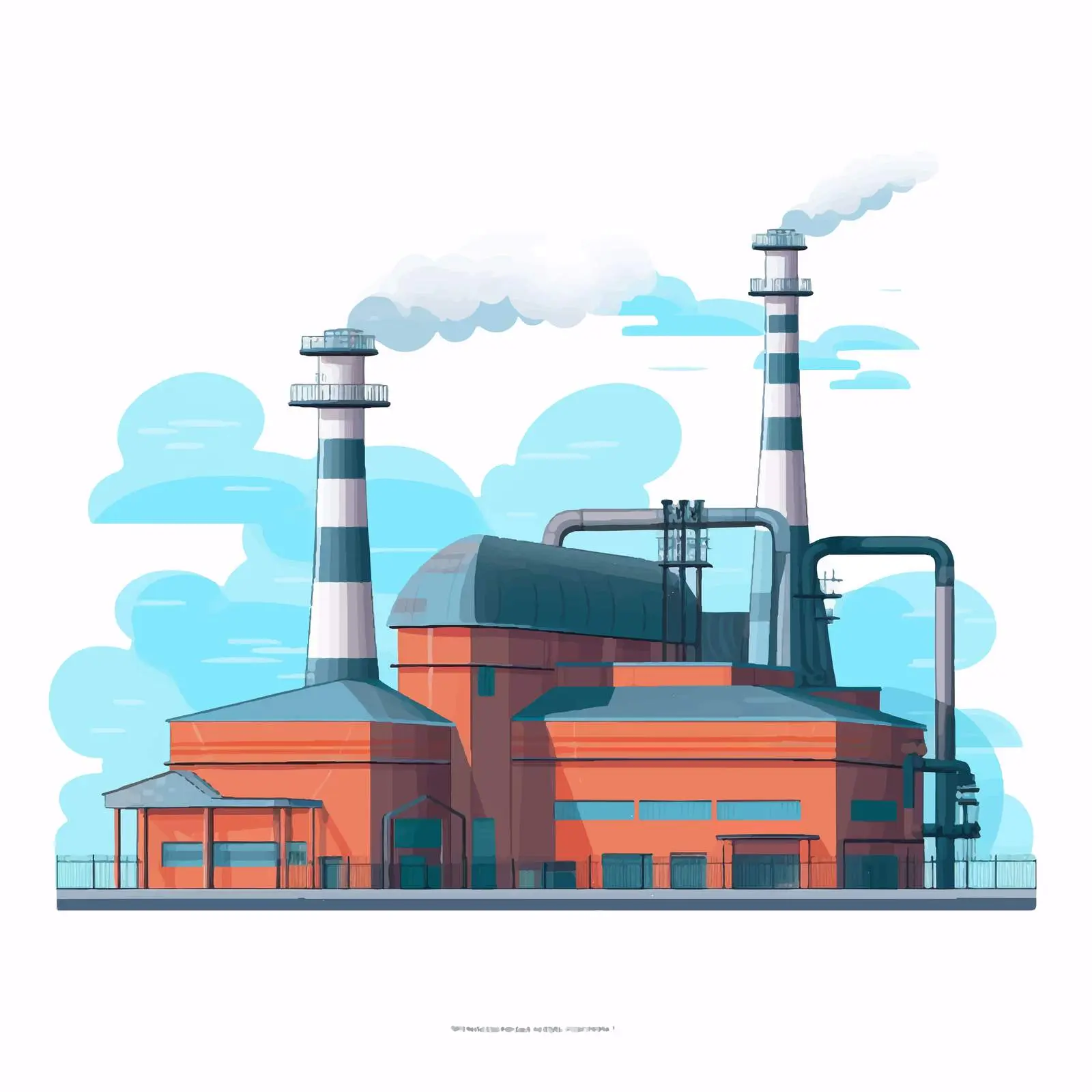 Industrial Factory with Emitting Gas Pipes – free pipes image from Dotvec
